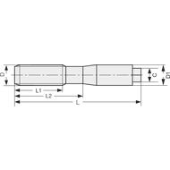 Maschinen-Gewindebohrer HSS-E DIN371C 40° M4 Grundloch TiN